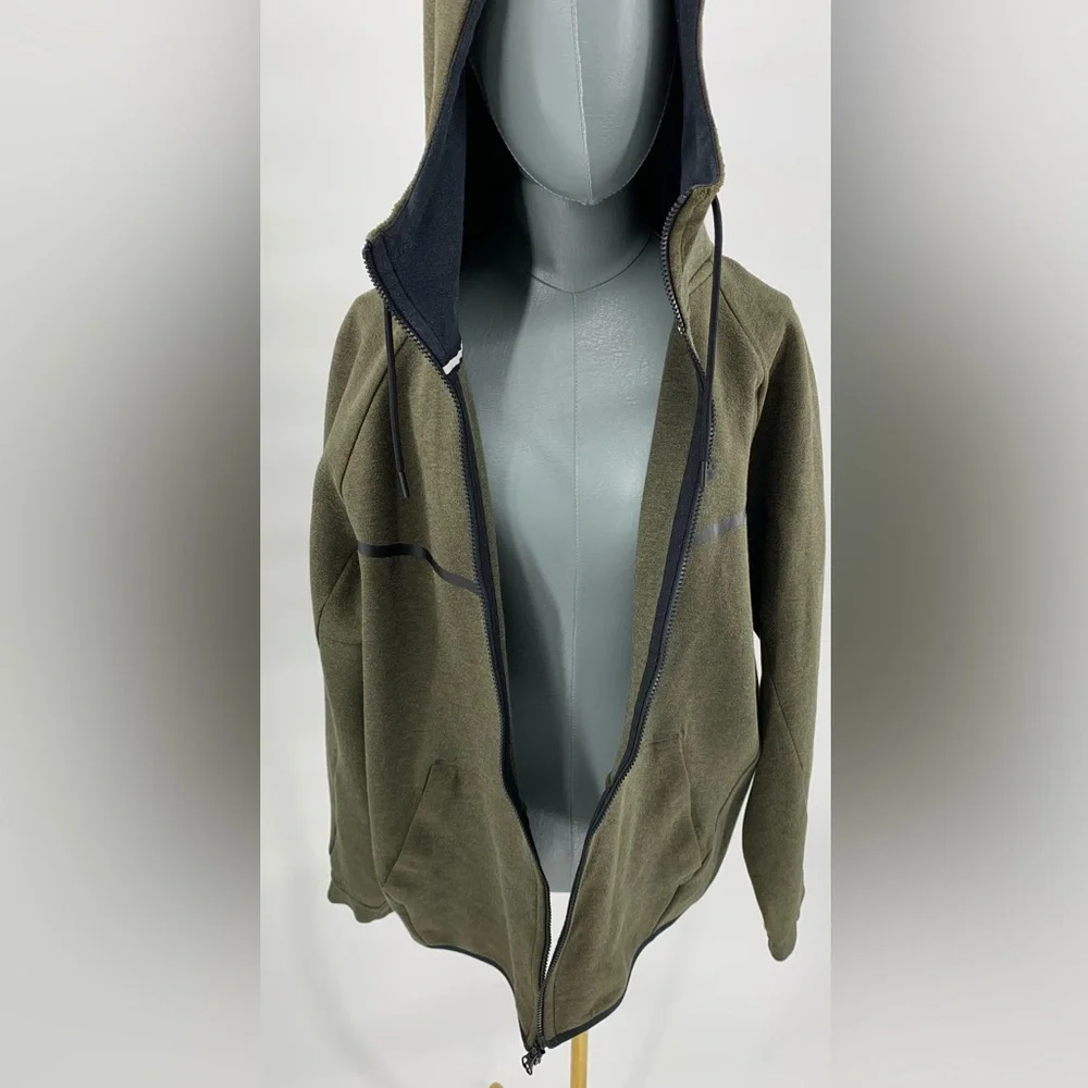 NIKE SPORTSWEAR Tech Fleece Windrunner Hoodie, Medium Olive - Sz XL - Picture 9 of 16